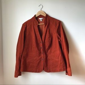 CJ BANKS size X burnt orange rust corduroy blazer